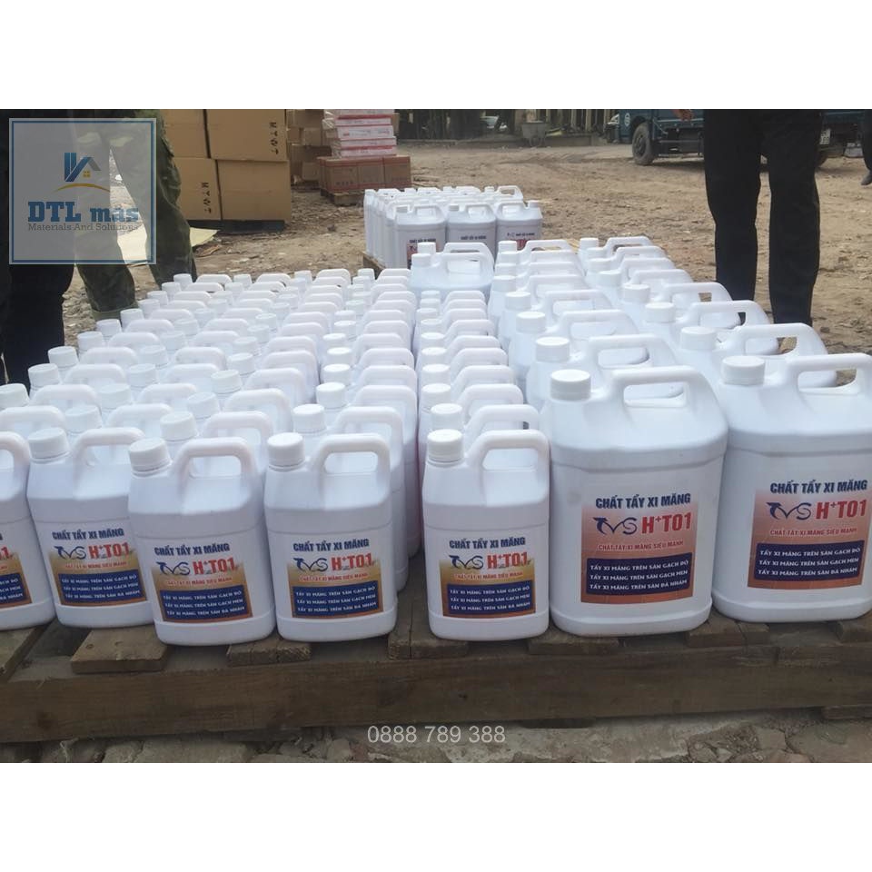 Tẩy xi măng trên nền gạch. Tẩy xi măng H + T 01 Chai 1.8L