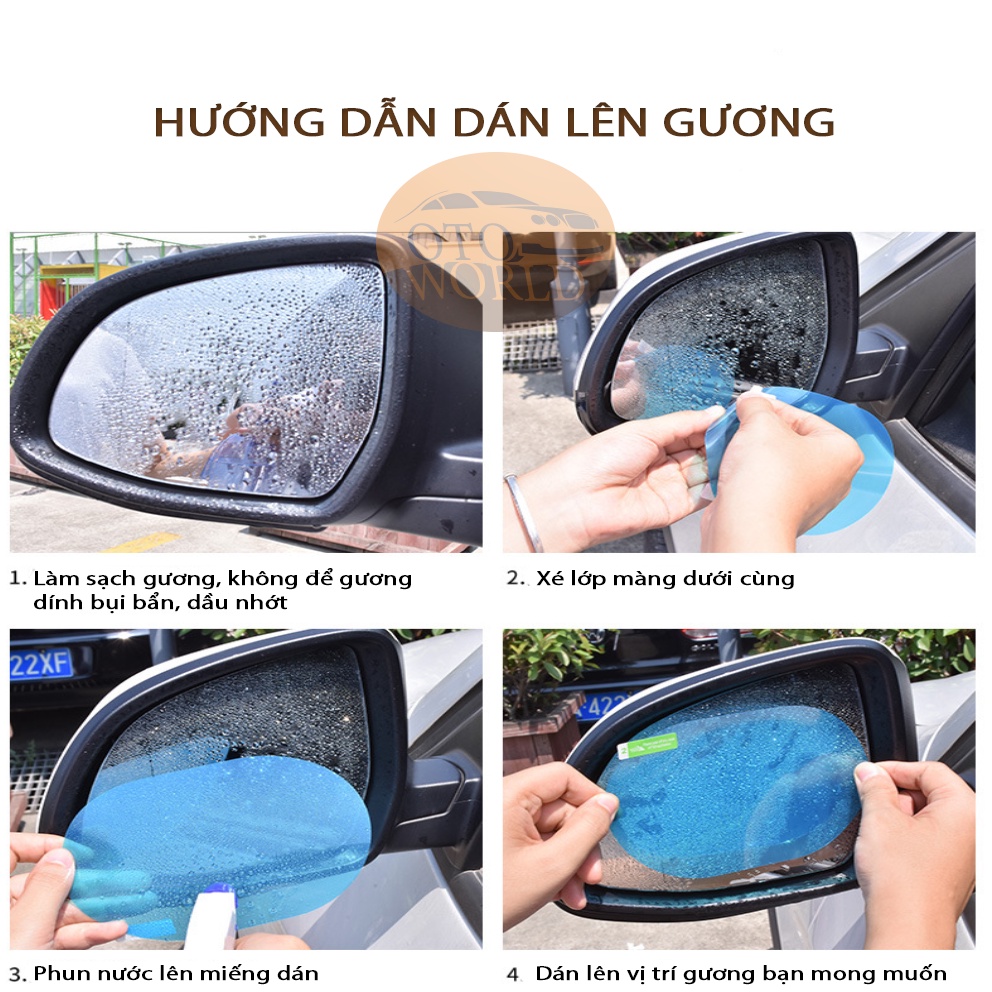 Miếng dán Nano chống mưa + chống sương mù + chống chói cho gương, kính Ô tô - Kiểm định chất lượng cao, Giả rẻ