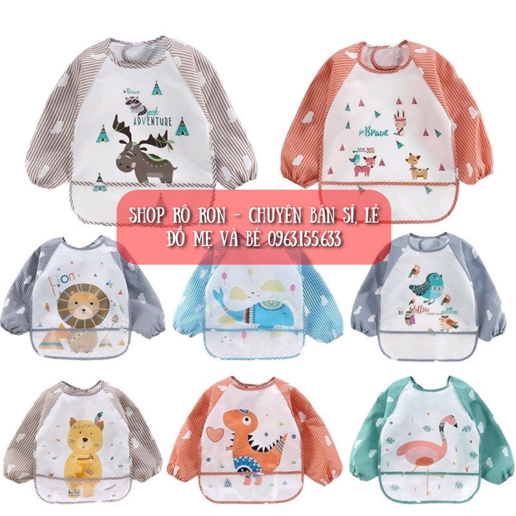 Yếm áo ăn dặm BLW - Yếm máng ăn dặm có tay cho bé - Shop Rô Ron