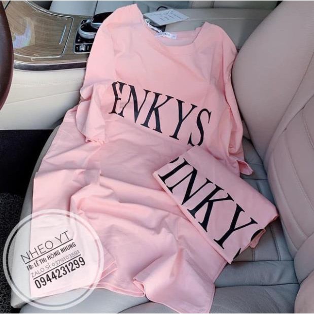 Áo Thun PINKY Màu Hồng Bánh Bèo Form Rộng Tay Ngắn Giấu Quần DRAT41