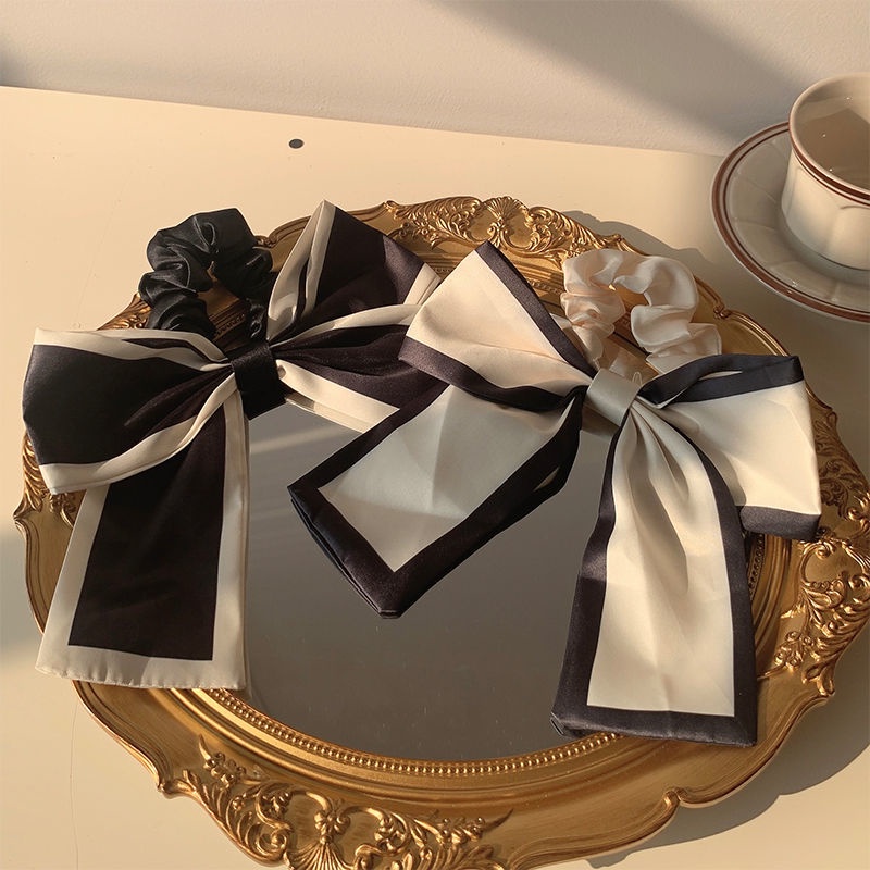 Dây Cột Tóc Đuôi Ngựa Thấp Màu Đen Thời Trang Mùa Hè