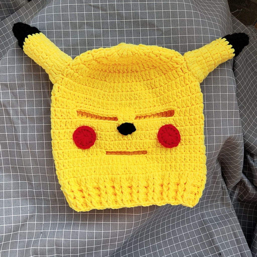 Mũ Len Dệt Kim Hình Pikachu Dễ Thương Vui Nhộn Dành Cho Nam Và Nữ