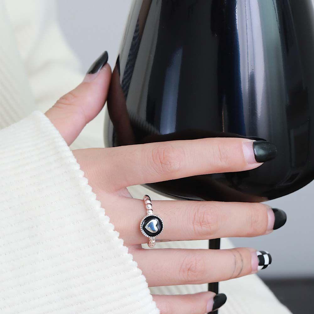 MXGOODS Nhẫn Hình Trái Tim Phong Cách Hip Hop Cho Nữ