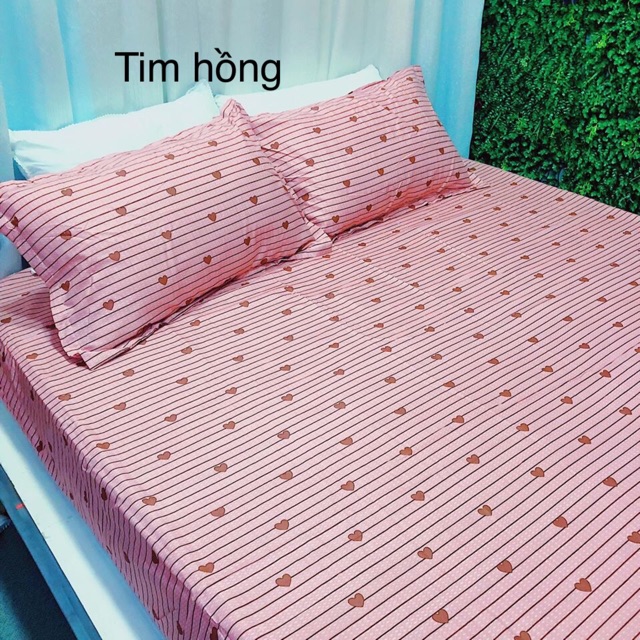 [Rẻ vô địch] Bộ ga vỏ gối cotton poly (1 grap giường + 2 vỏ gối nằm) | BigBuy360 - bigbuy360.vn