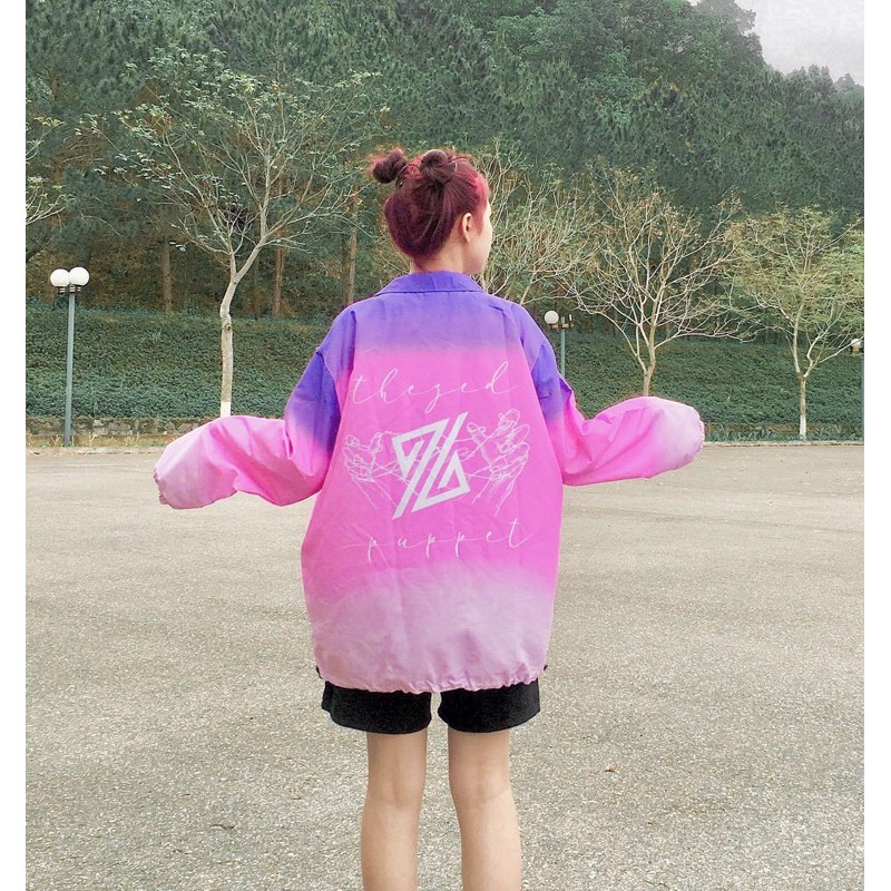 Áo Jacket Dù 3D Nút Bấm The Zed Cool Ngầu Dây Rút Ảnh Thật