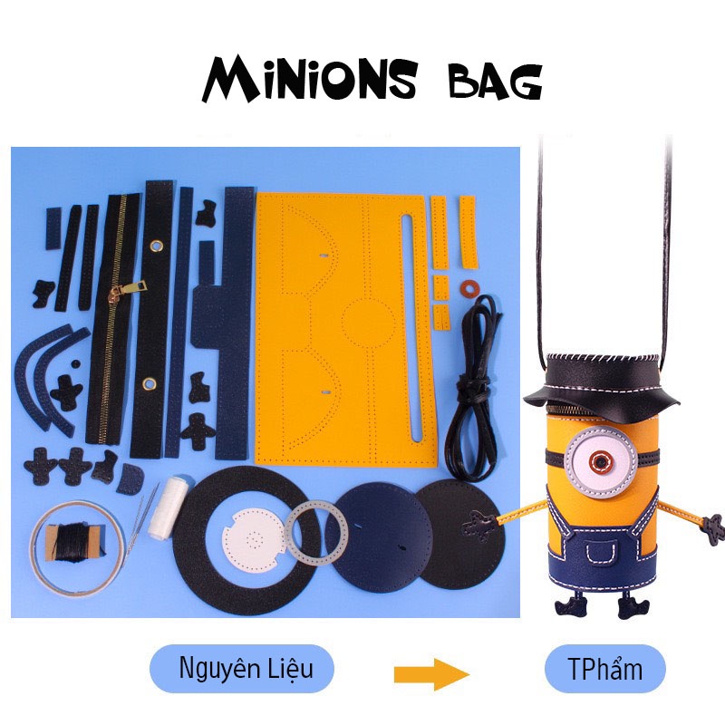 [Xả Hàng] Túi Minions Handmade ❤️ Ebi Store - Freeship ❤️ Set Nguyên Liệu Tự Làm Túi Minon Khâu Tay Đáng Yêu Siêu Ngầu