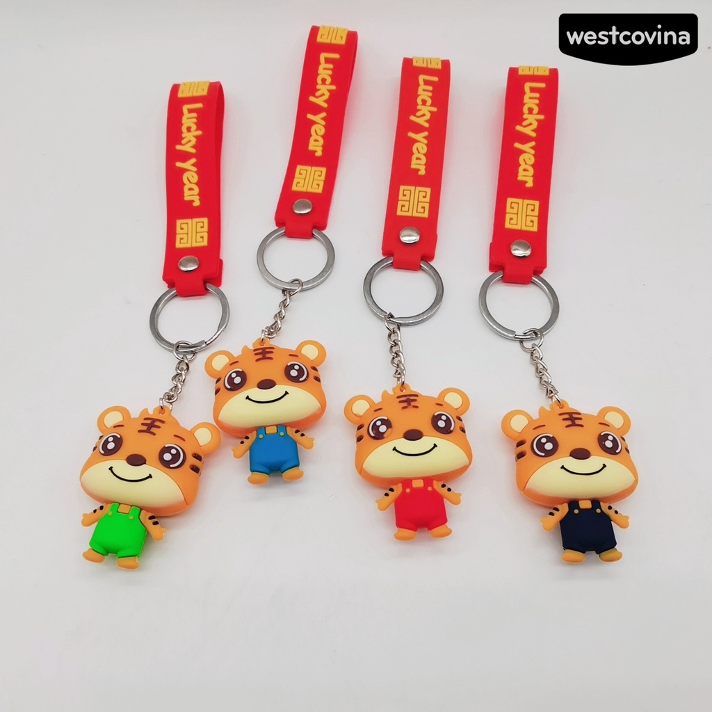 Móc khóa hình cọp may mắn phong cách truyền thống