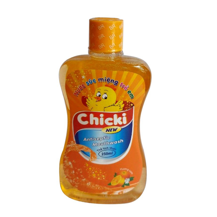 Nước xúc miệng trẻ em chicki chai 250ml ( cam dâu táo)