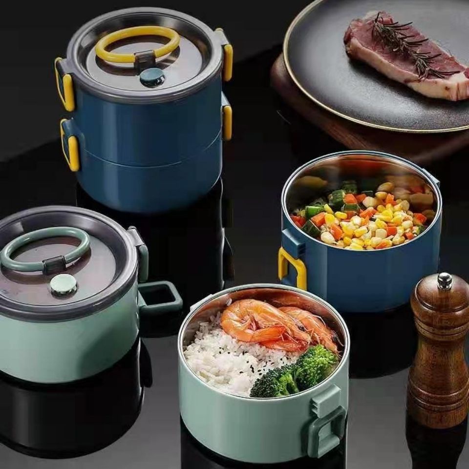 Hộp cơm giữ nhiệt lõi bằng inox 304 hộp đựng cơm nhiều ngăn cà mên cơm học sinh
