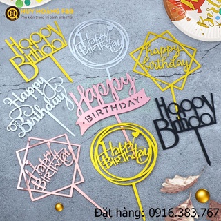 10 Thẻ Mica HPBD trang trí bánh sinh nhật mẫu ngẫu nhiên