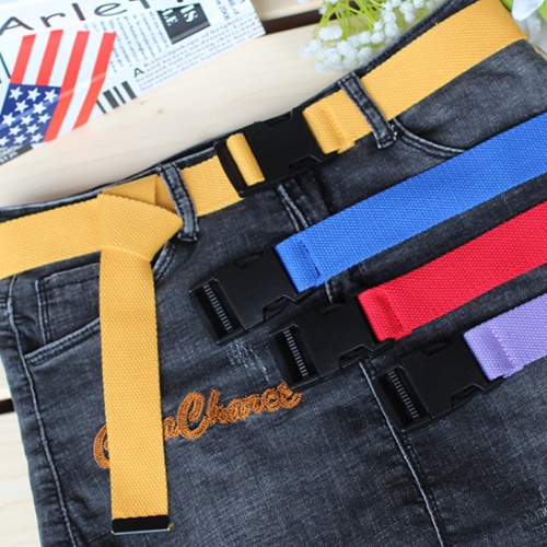 Thắt lưng nam nữ vải canvas khóa nhựa dài 120cm phong cách hiphop dance