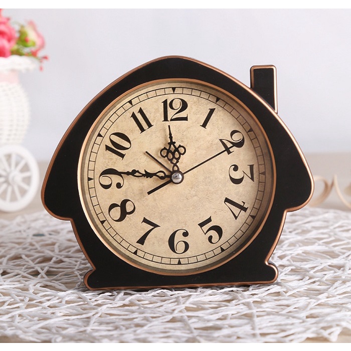 Đồng hồ phong cách cổ điển vintage, để bàn cá tính, đường kính 12cm (N6NH)