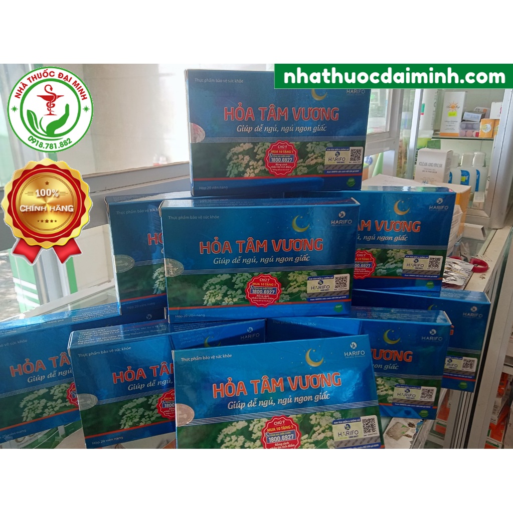 Hỏa Tâm Vương Hộp 20 Viên - Viên Uống Giúp Dễ Ngủ, Ngủ Sâu Giấc