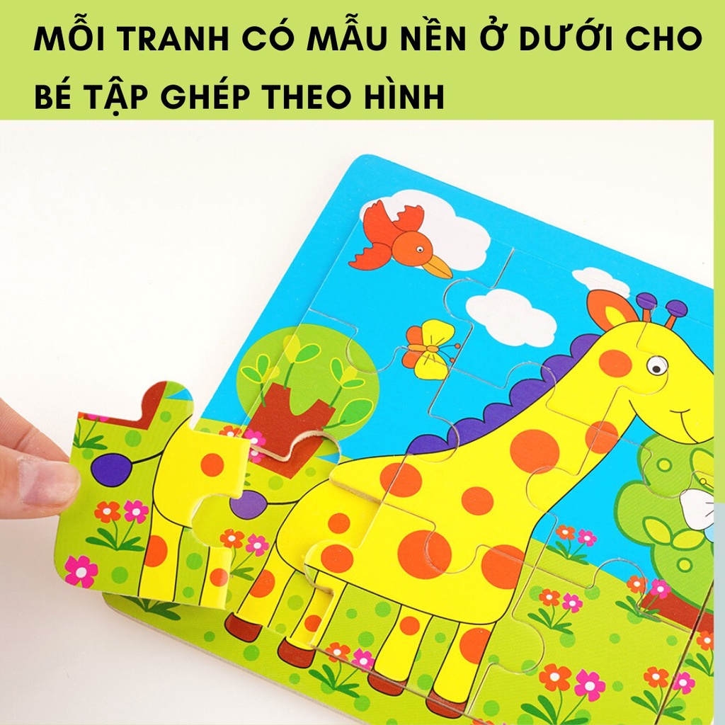 Tranh ghép hình lego 9 mảnh TOTOROKIDS tranh gỗ cho bé 2 3 4 tuổi đồ chơi xếp hình phát triển trí tuệ thông minh