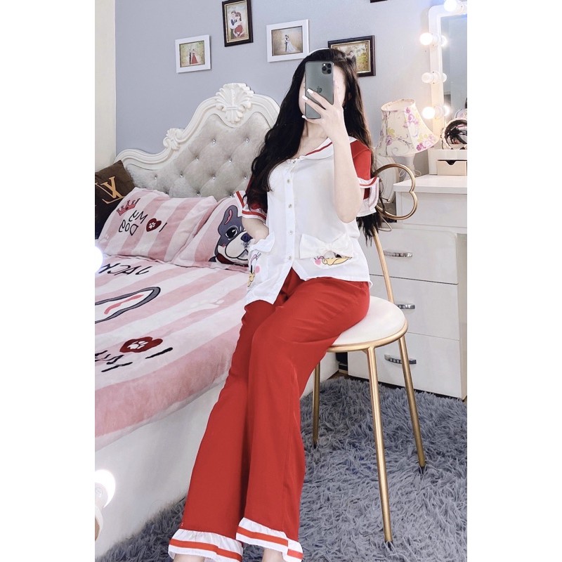 Bộ Pijama Lụa Satin Vịt Túi Nơ | BigBuy360 - bigbuy360.vn