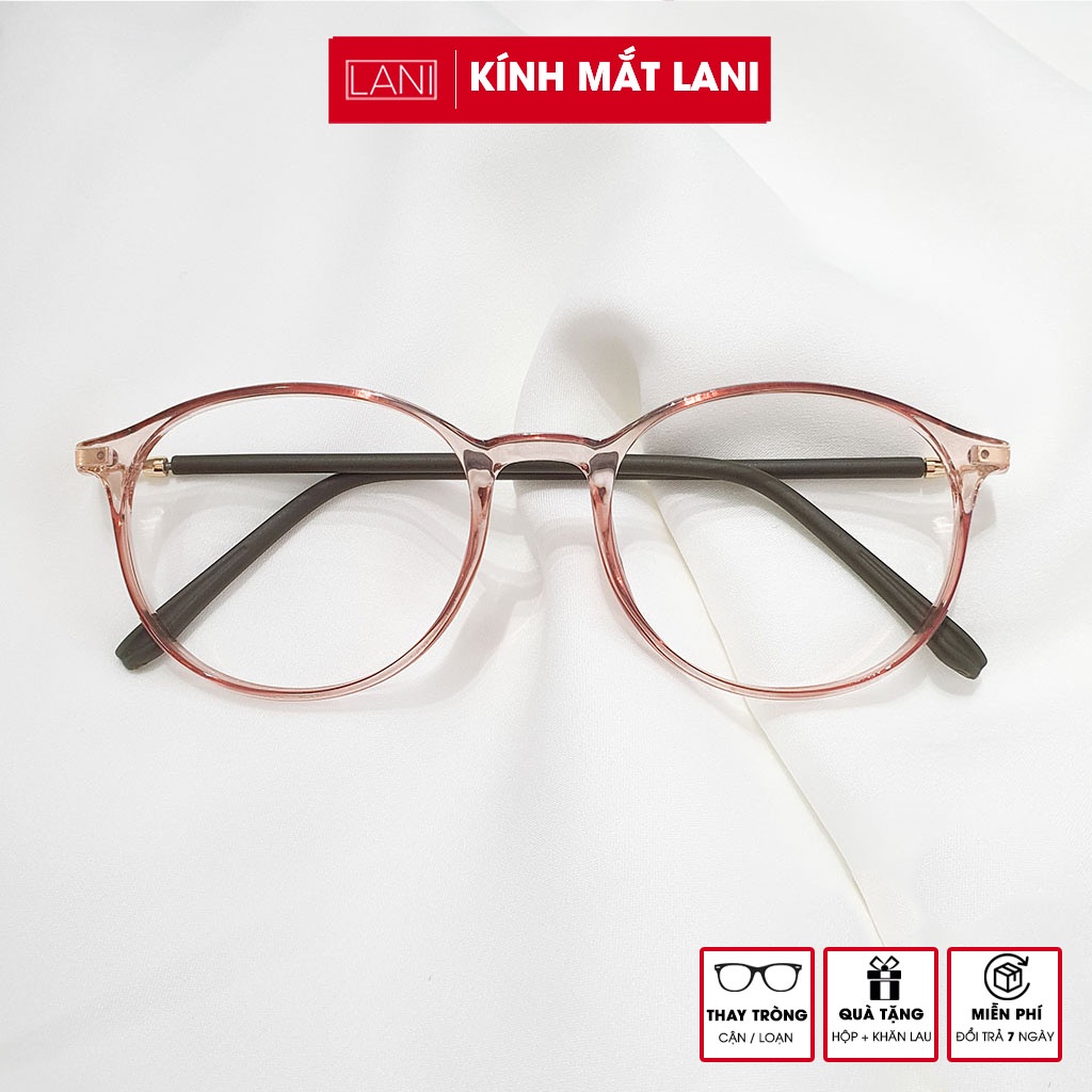 Gọng kính cận nam nữ nhựa dẻo siêu bền, mắt oval nhỏ nhiều màu nhã nhặn Lani 8220
