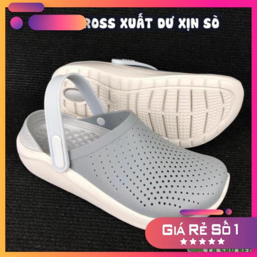 🍊 [Sale 3/3] Dép Bít Đầu, Dép Cross Literide Nam Nữ full XÁM, Hàng loại 1 full tag, full box hãng Sale 11 -op1 🍊 : _