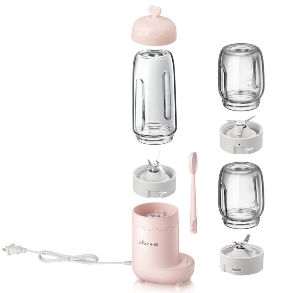 Máy 3 Cối Cho Bé Ăn Dặm Mini Đa Năng Cầm Tay Bear LLJ C04J1, xay Thịt, sinh tố, xay tiêu, hoa quả, thực phẩm, BH 12th