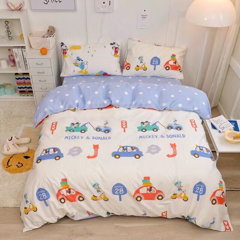 Set Chăn Ga Gối Hàng Nhập Khẩu Cao Cấp 4 Món vũ trụ Dành Cho Bé Trai