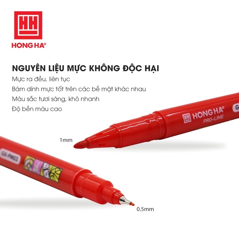 Bút lông dầu , Twin permanent marker 6669 Hồng Hà