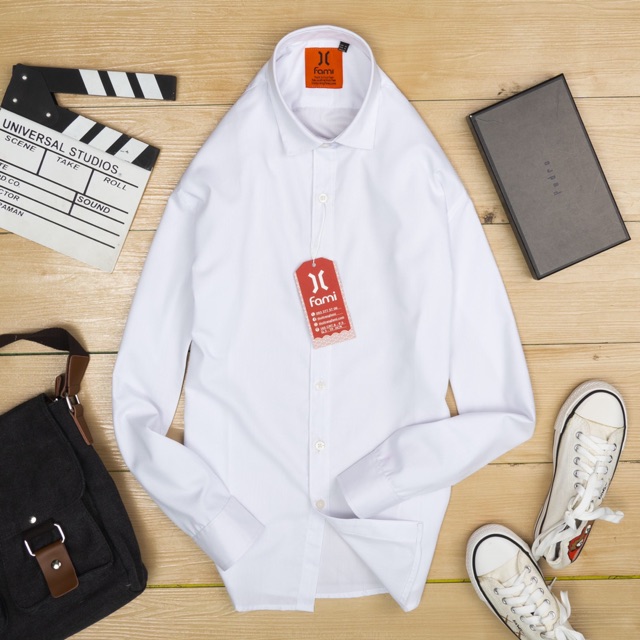 Áo sơmi Nam dài tay Fami coton lụa, có bigsize tới 140kg