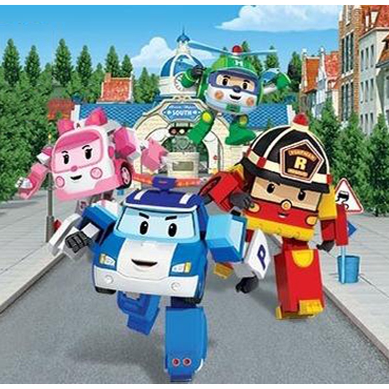 Đồ Chơi Xe Cảnh Sát Robocar Poli Hàn Quốc Kereta Mainan Lori Budak Transformers Kéo Sau Xe Hơi Cho Trẻ Em