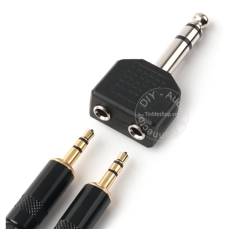 Jack chuyển 6.5 sang 3.5 stereo 1 chiếc - 6.5mm to 2 3.5mm stereo adapter