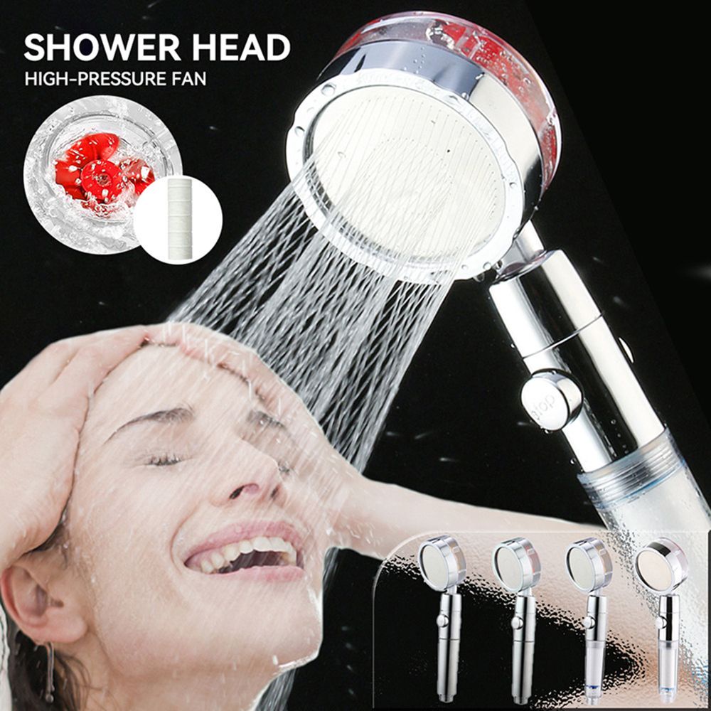 Cánh Quạt Tăng Áp Đầu Vòi Hoa Sen Công Tắc Xoay 360 Độ Cho Phòng Tắm