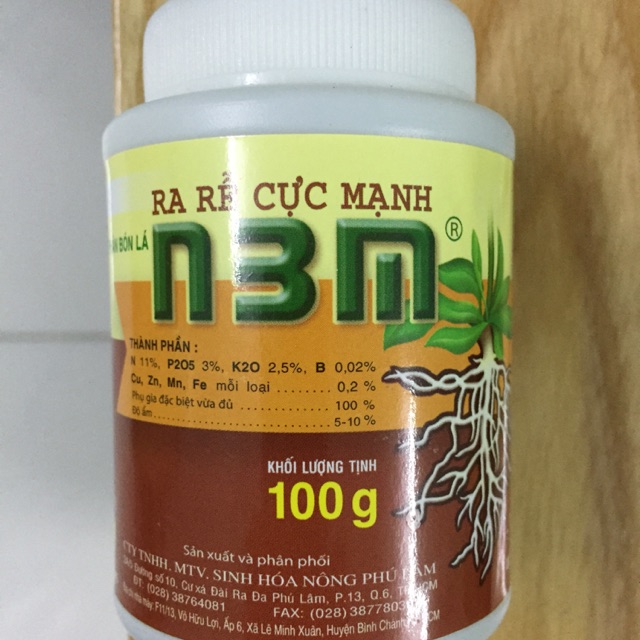 Phân bón ra rễ cực mạnh N3M lọ 100gr