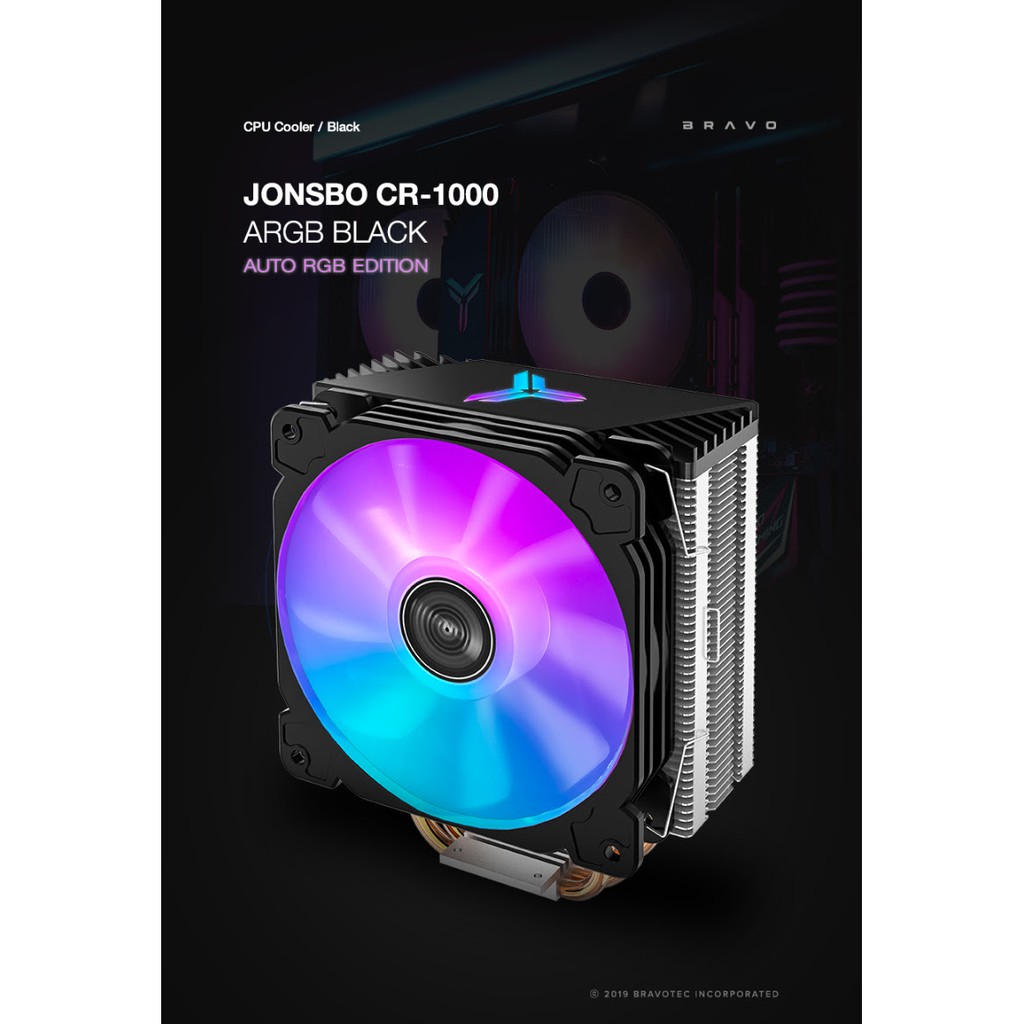 Jonbo cr1000 quạt tản nhiệt CPU 4 ống đồng LED RGB