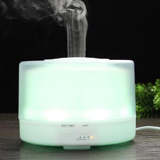Máy khuếch tán phun sương tinh dầu đa chức năng cao cấp 500ml có remote tặng kèm tinh dầu bạc hà 10ml và sả chanh 10ml