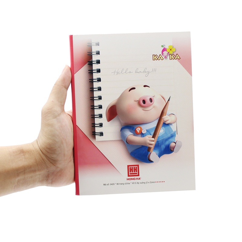 Vở Class Friendly Animal - 5 Ô Ly 96 Trang ĐL 100g/m2 - Hồng Hà 0420 - Hình Heo 3