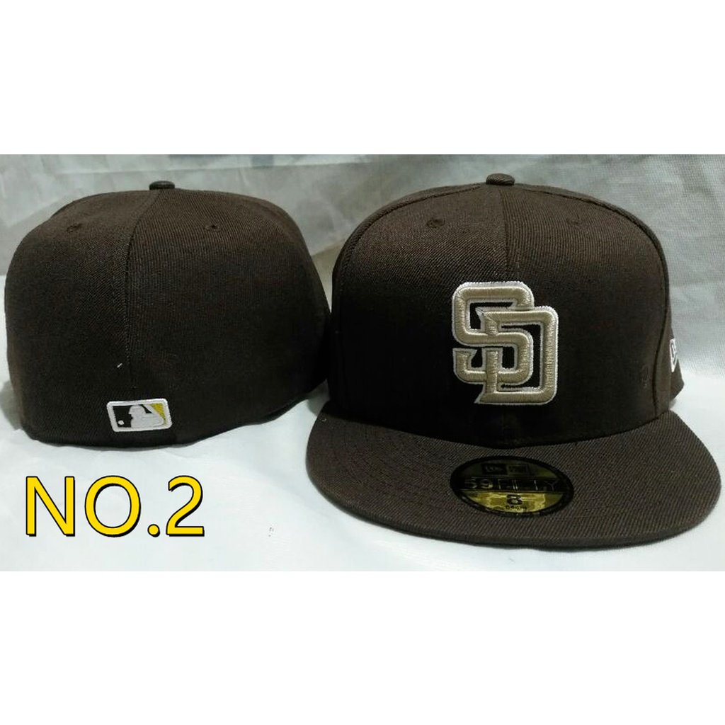 MLB San Diego Padres Classic Fully Sealed Cap Non-adequate Cap Size Snapback Cap Flat Brim Cap Hip Hop Baseball Cap Couple Cap Sunhat mqvA