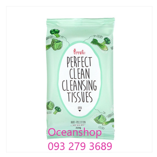 Khăn ướt tẩy trang Prreti Perfect Clean Cleansing Tissues gói 30 miếng