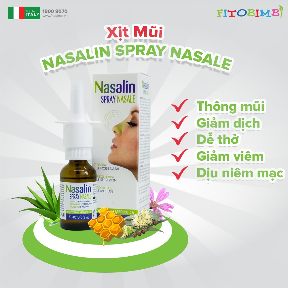 ✔️️️(Chính Hãng) Nasalin Spray Nasale - Làm Sạch Khoang Mũi, Bảo Vệ Niêm Mạc Mũi