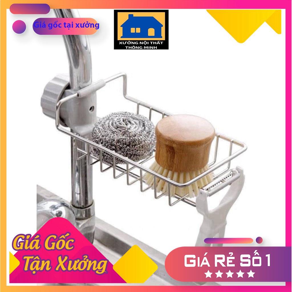 Giá treo bồn rửa bát inox 304 cao cấp , giỏ inox đựng giẻ rửa chén bát tiện lợi