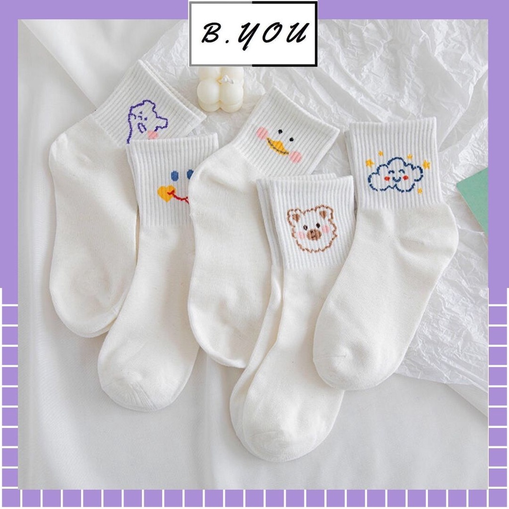 Tất vớ cổ ngắn chất liệu cotton co giãn bốn chiều kiểu dáng dễ thương TT37