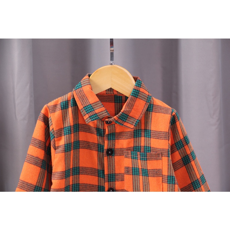 Áo sơ mi caro tay dài thời trang cho bé trai