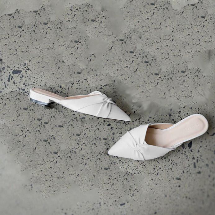 Sục nữ, giày nữ mũi nhọn da mềm kiểu xoắn chéo - A7 | BigBuy360 - bigbuy360.vn