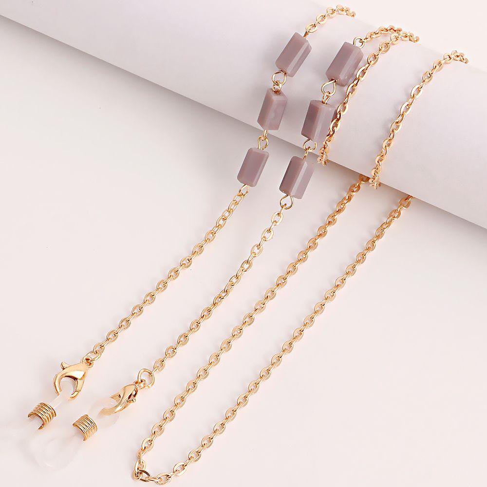 Vòng cổ Nối Dài Mắt Kính Mặt Vuông Bằng Resin