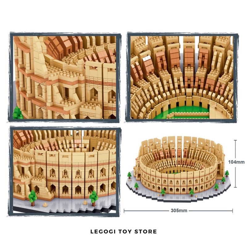 Đồ chơi lắp ráp Legogi Đấu trường La Mã 5594 mảnh ghép mô hình lắp ghép xếp hình Lezi