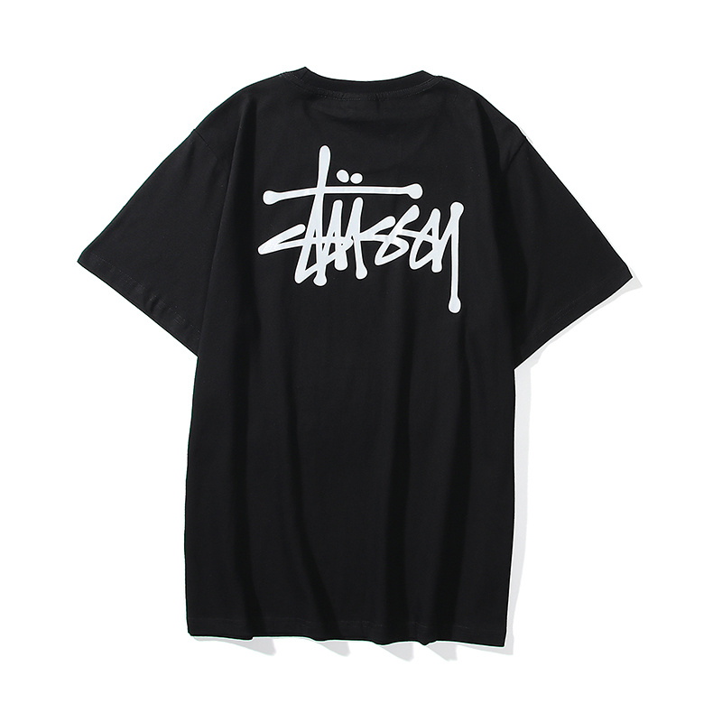 Stussy Fashion pure cotton pattern men's women's short-sleeved T-shirt couple tee unisex 6629#