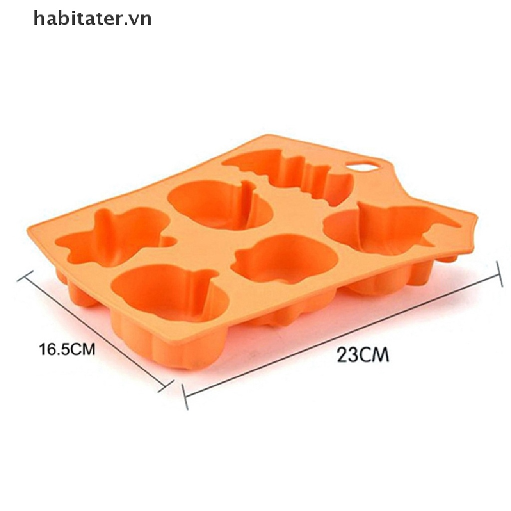 Khuôn Làm Bánh 6 Ngăn Hình Dơi Bí Ngô Halloween