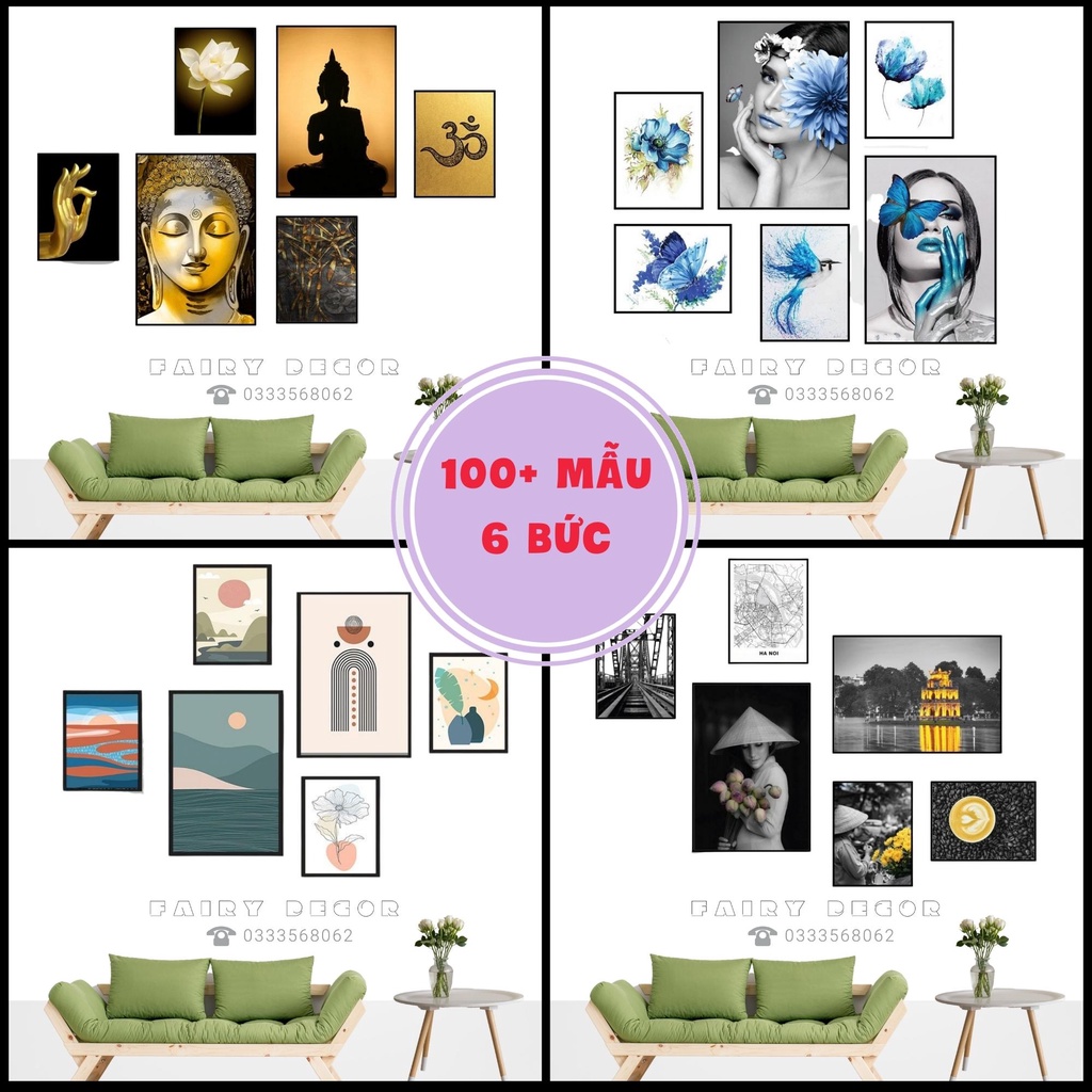 Tranh Treo Tường Canvas, Tranh decor Phòng ngủ,phòng khách,cầu thang đẹp⚡FREE SHIP⚡Bộ 6 cô gái,giá rẻ