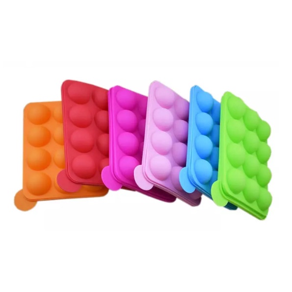 Khuôn popcake 12 viên, khuôn silicone viên tròn làm mochi, đổ thạch