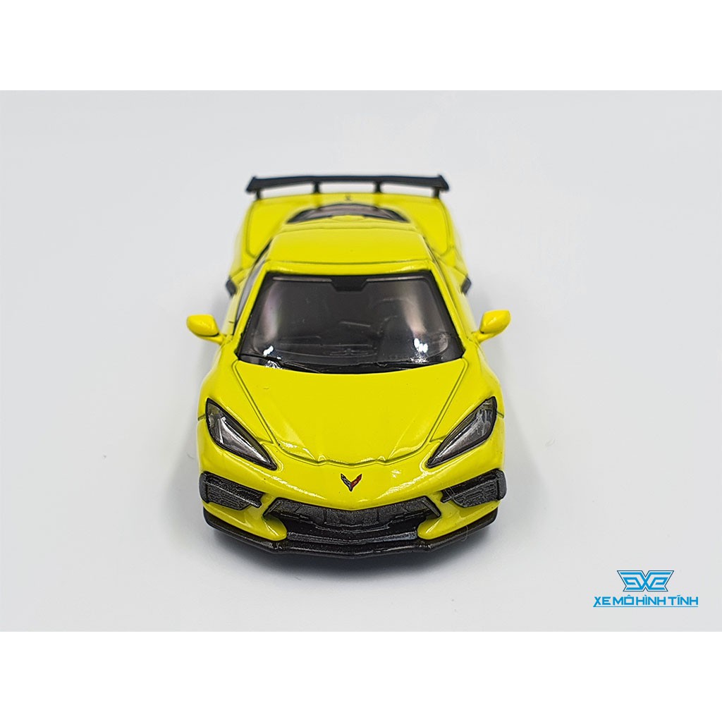 Xe Mô Hình Chevrolet Corvertte Stingray 2020 Accelerate Yellow Metallic LHD Tỉ lệ 1:64 Mini GT (Vàng)