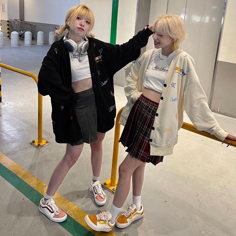 [ẢNH THẬT] Áo Khoác Nỉ Cardigan Jacket UNCOVER CRAYON Cadigan Bút Sáp Unisex Dành Cho Nam Nữ