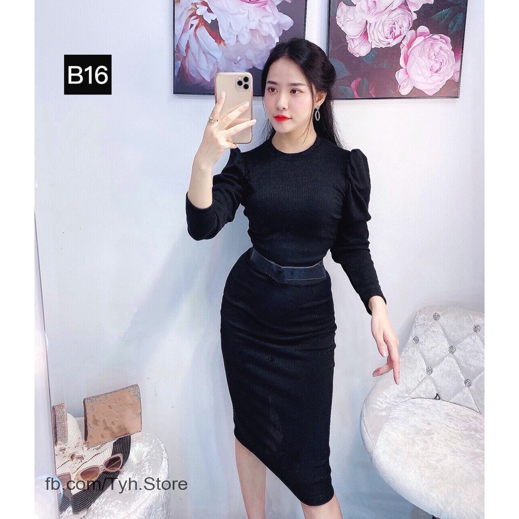 Váy body tay bồng B16