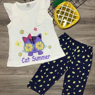 Đồ bộ lửng size đại cotton 4 chiều cho bé gái