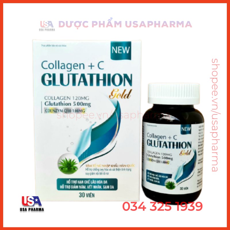 Collagen + C Glutathion Gold cung cấp độ ẩm cho da, làm đẹp da sáng da nám da vàng da chống lão hoá da